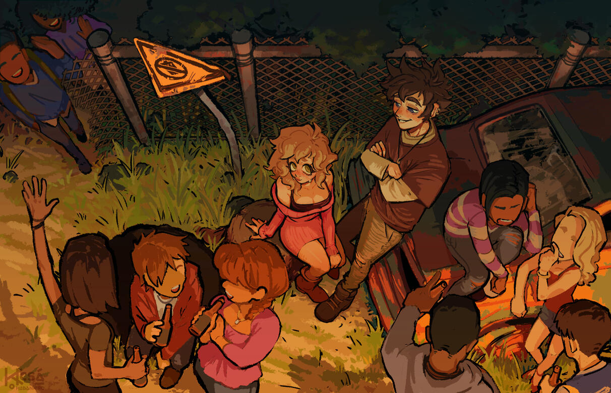 scene | lined, block color